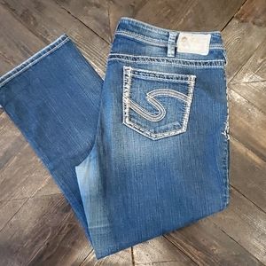 Silver Denim Capri